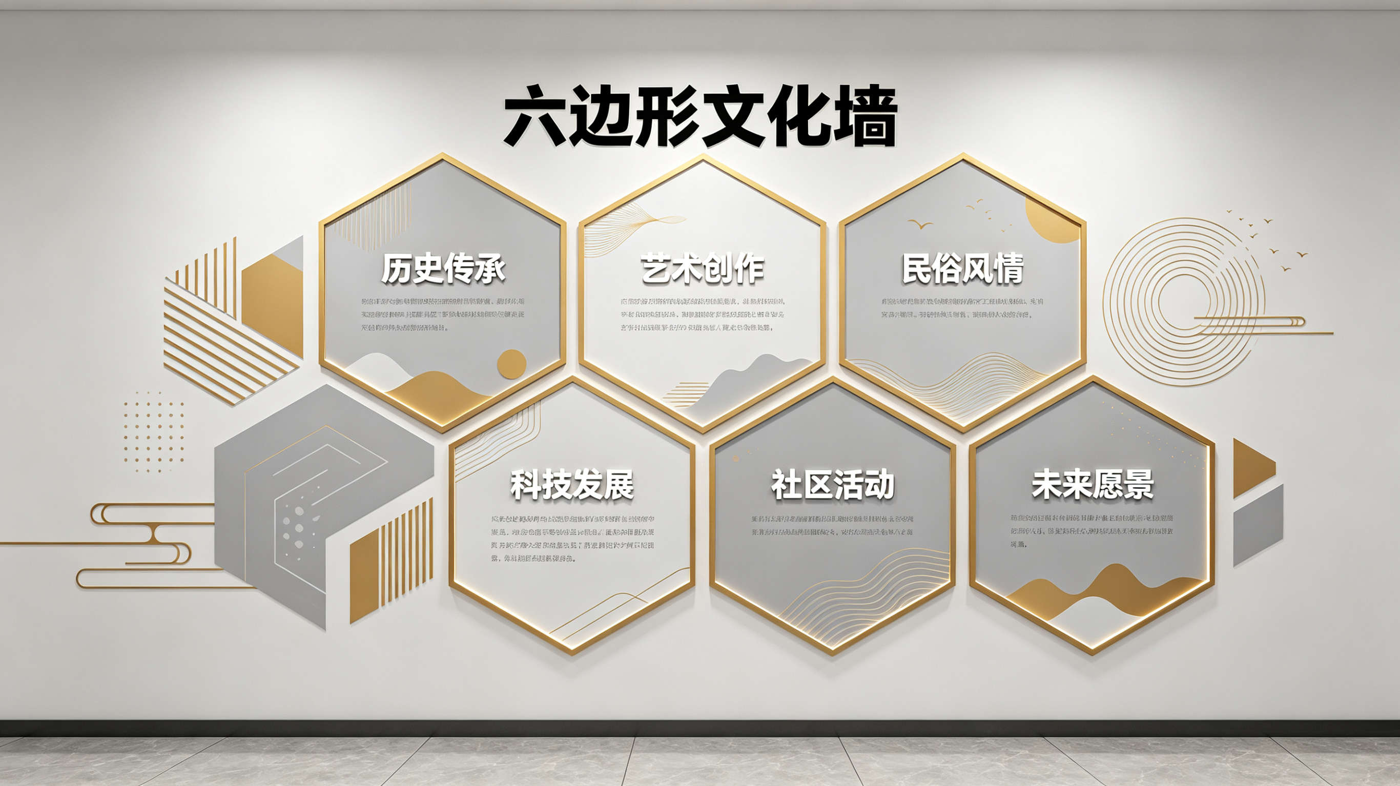 南阳企业文化墙 | 六边形信息美学